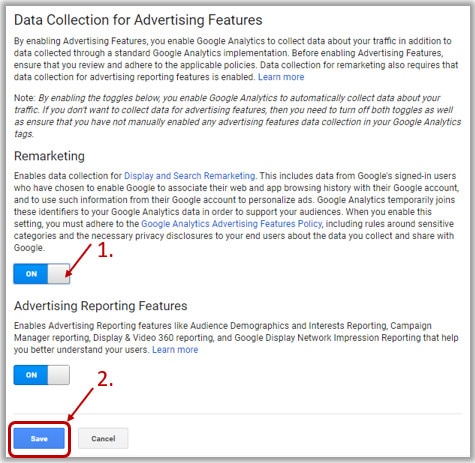 how to enable demographics and interests in google analytics step 4